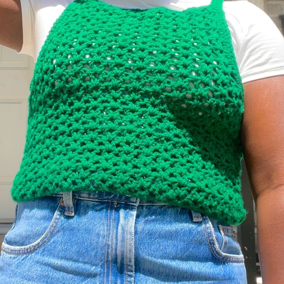 fun, green crochet tank top! - Picture 2 of 2